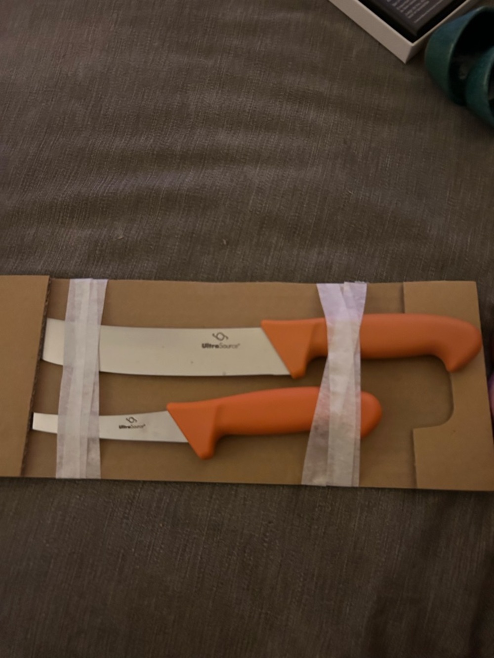 Ultra Source Kitchen Knife Set with Orange Handles